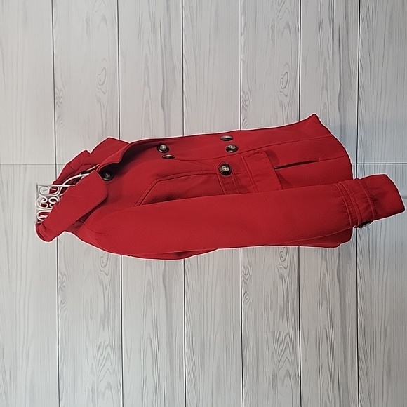 Pink Envelope Red Double-Breasted Coat Womens Size M - Picture 5 of 12